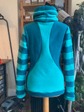 READY TO SHIP - Jade and Teal Fleece Top - Size M