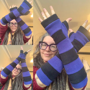 READY TO SHIP | Indigo and Black Armwarmers size M