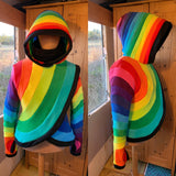 MADE TO ORDER | Rainbow 'Djemora' Half and Half Long Cross Over Top | Sizes S to XXL