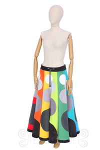 READY TO SHIP | Rainbow Bubbles Maxi Length Telmandolle skirt| Size M