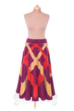 MADE TO ORDER - Geometrical Flower Maxi Length 'Telmandolle' Skirt - Polar Fleece