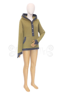 MADE TO ORDER -  Open Fronted 'Feyhra' Sweater With 'Positively Pixie' Hood and Pointy ‘Strylo’ Sleeves - Polar Fleece