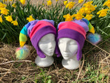READY TO SHIP | Multicoloured Twiesky Hat with Pompoms