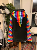 MADE TO ORDER | Rainbow Stripe 'Feyhra' Sweater With Pointy Hood | Sizes S-XXL