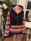 MADE TO ORDER | Rainbow Stripe 'Feyhra' Sweater With Pointy Hood | Sizes S-XXL