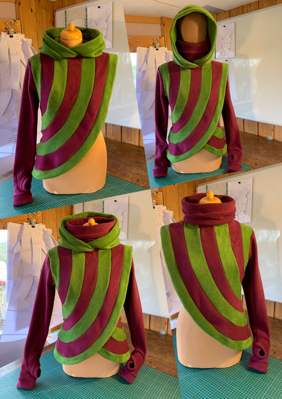 MADE TO ORDER | 'Djemora' Half and Half Long Cross Over Top | 2 Tone