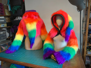 MADE TO ORDER | Rainbow Furry Korrigan Shrug | Sizes S-XXL