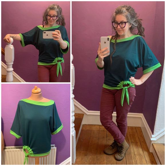 READY TO SHIP | Green Zalila top | Size M | French Terry