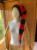 READY TO SHIP | black and red pixie hat