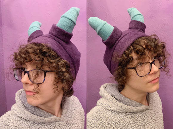 READY TO SHIP | Purple Horny Little Hat - Sage Horns | Size M