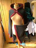 READY TO SHIP - black and wine Korrigan Shrug - Size M