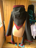 READY TO SHIP - black and wine Korrigan Shrug - Size M