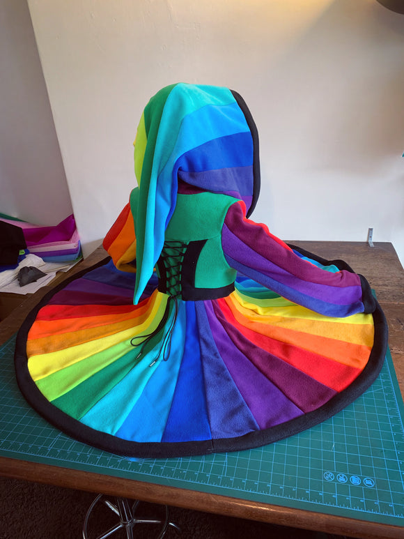 MADE TO ORDER | Knee Length Rainbow Tournedot Jacket | Sizes S-XXL