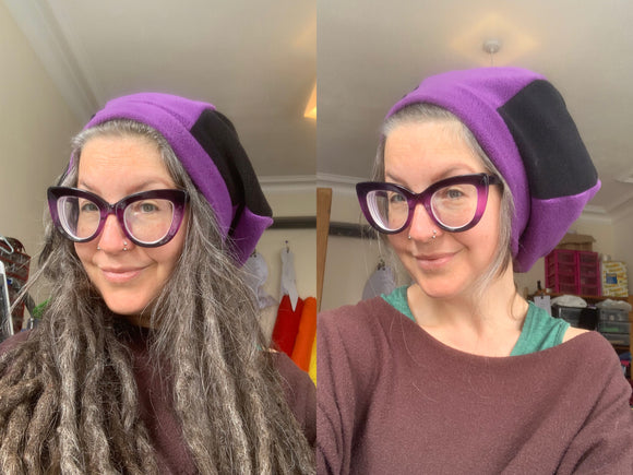 READY TO SHIP |  Black and light purple També Hat