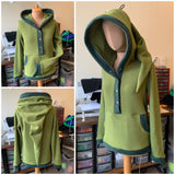 MADE TO ORDER -  Open Fronted 'Feyhra' Sweater With 'Positively Pixie' Hood and Pointy ‘Strylo’ Sleeves - Polar Fleece