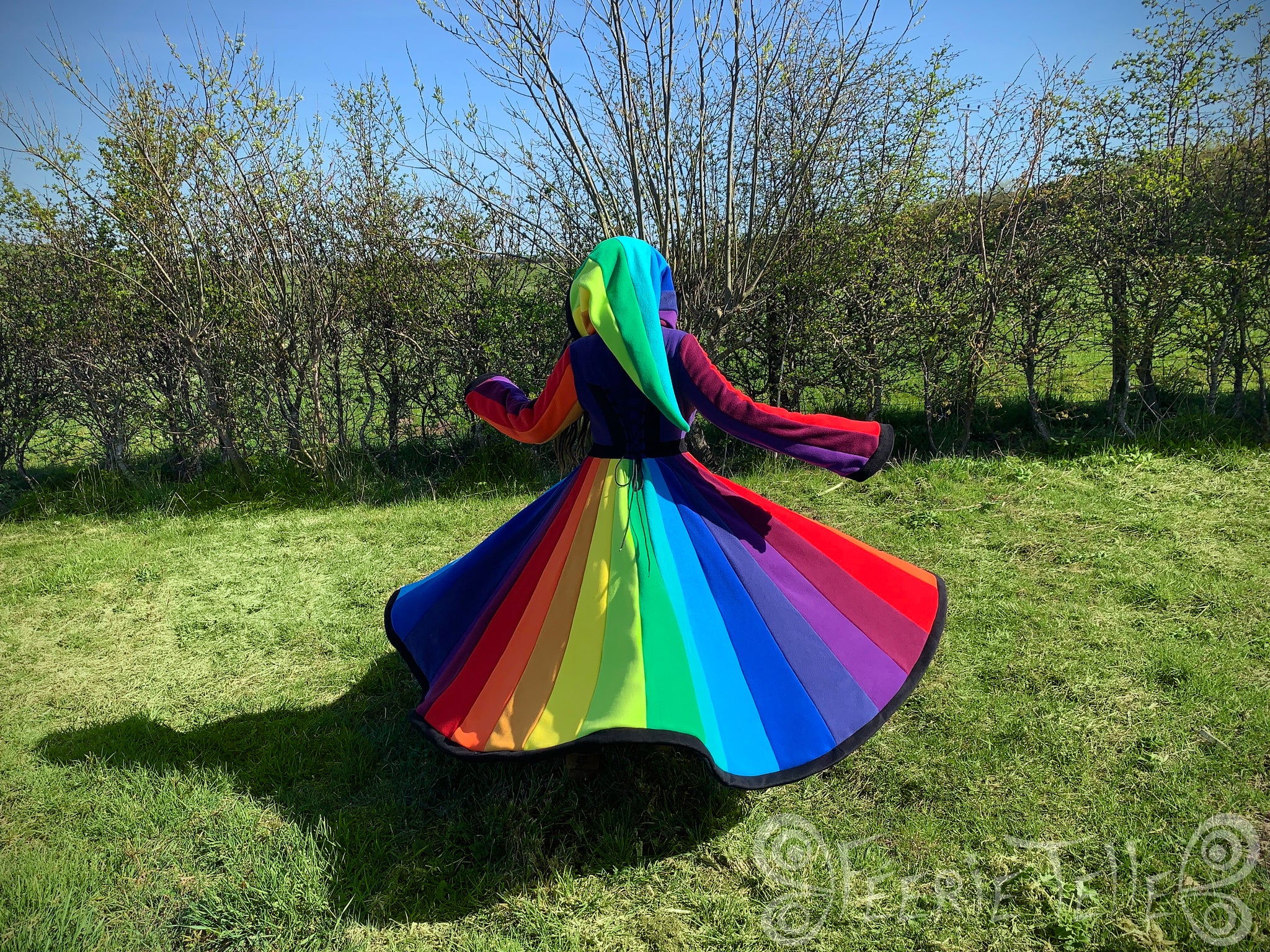 MADE TO ORDER | Full Length Rainbow Tournedot Jacket | Sizes S-XXL