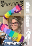 Wide Striped Armwarmers - Sewing Pattern + Tutorial