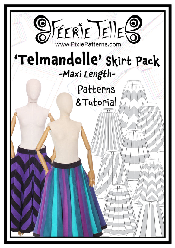 Maxi Length ‘Telmandolle’ Skirt Pattern Pack - Digital Sewing Patterns + Tutorial Download