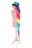 MADE TO ORDER - 'Ultimate Pixie' Length Hat - Rainbow - Narrow CandyCane Stripes - Polar Fleece